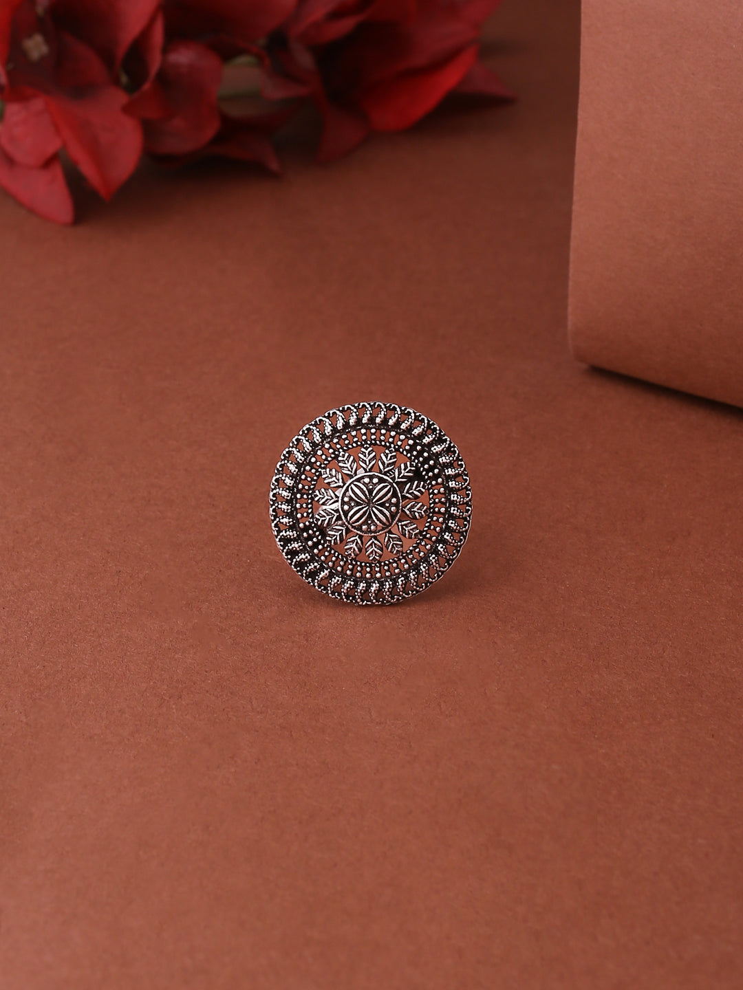 Women's Oxidised Silver Plated Adjustable Finger Ring