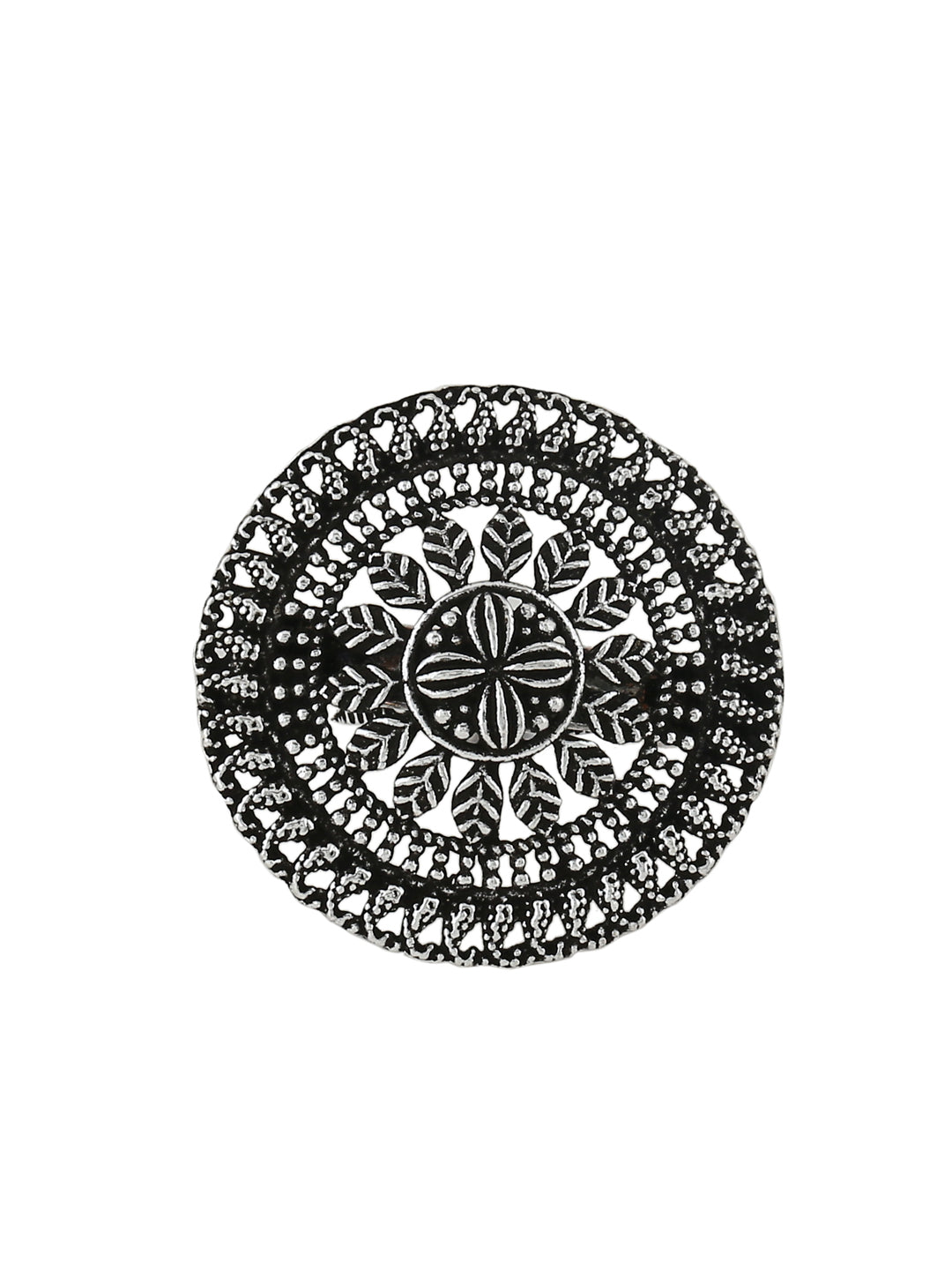 Women's Oxidised Silver Plated Adjustable Finger Ring
