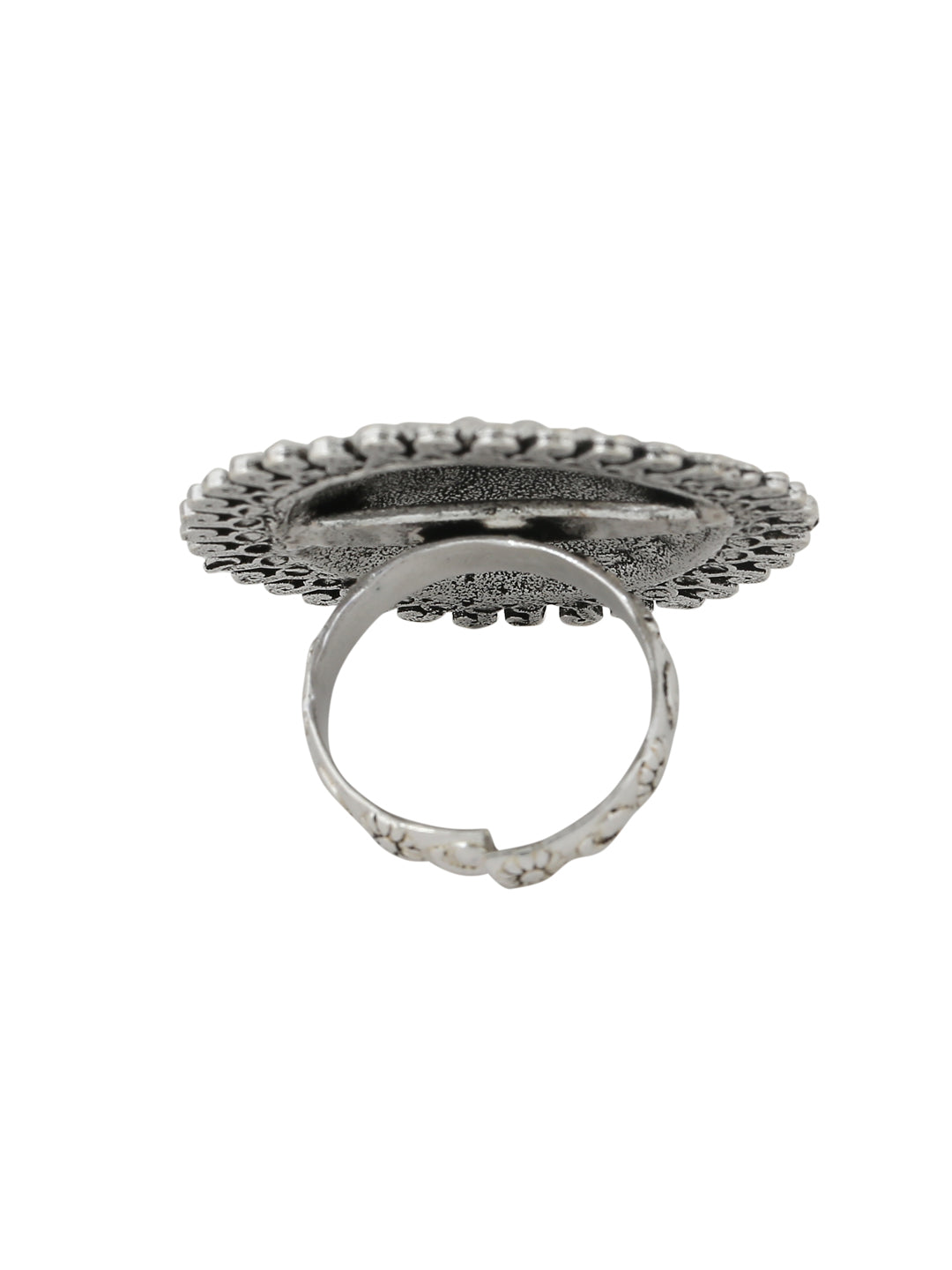 Women's Oxidised Silver Plated Adjustable Finger Ring