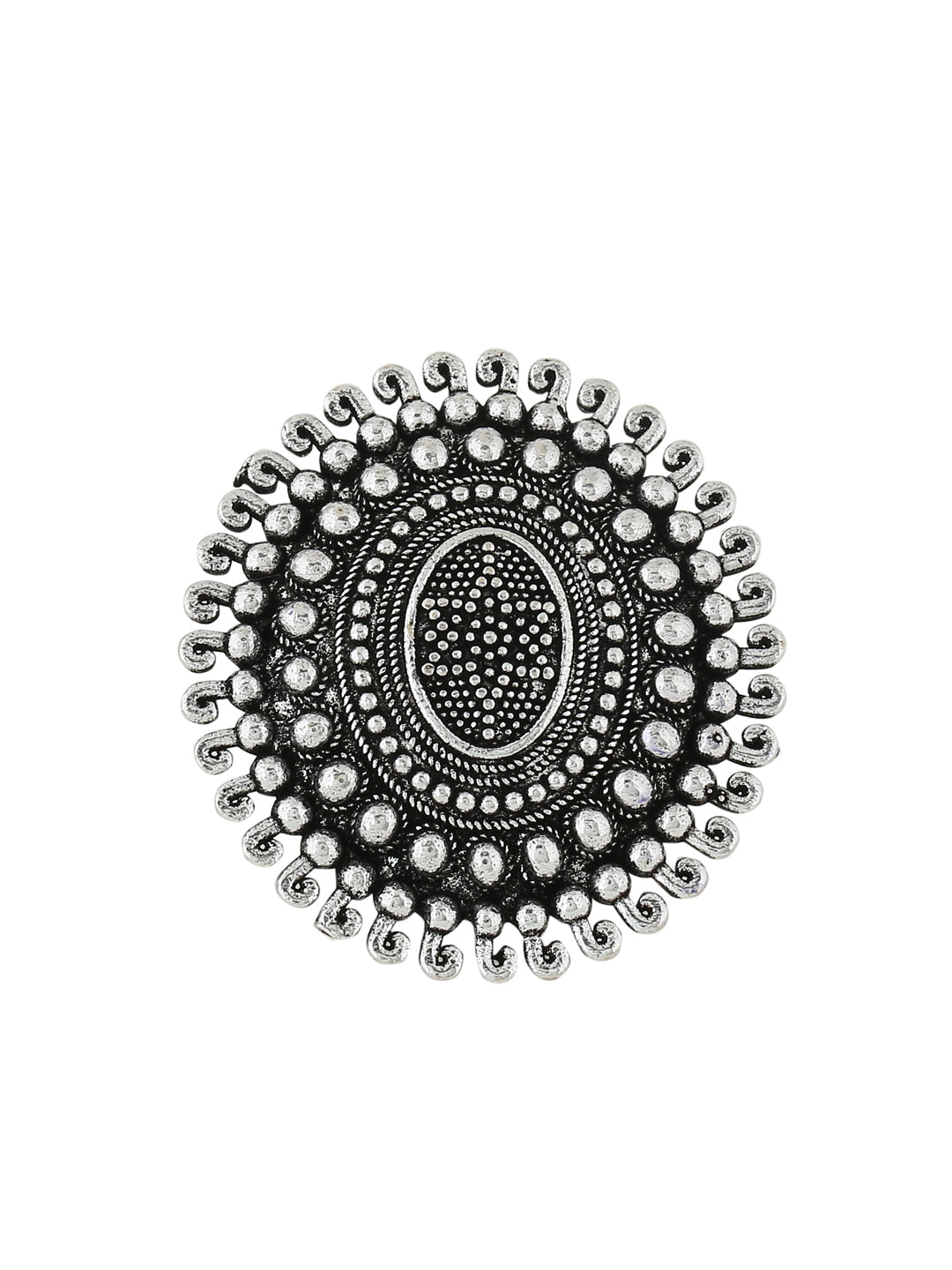 Women's Oxidised Silver Plated Adjustable Finger Ring