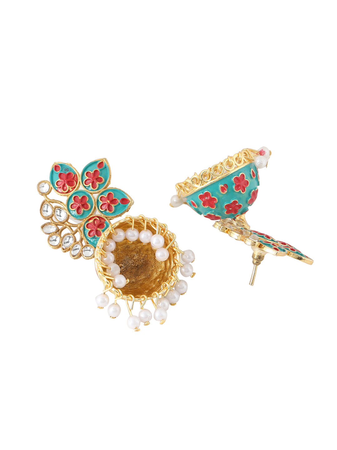 Women's Green Dome Shaped Jhumka Earrings