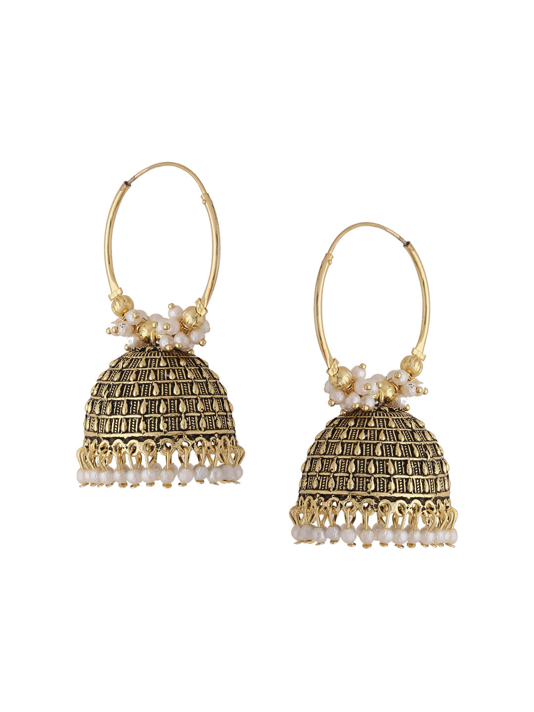 Women's Gold toned contemporary Jhumkas Earrings