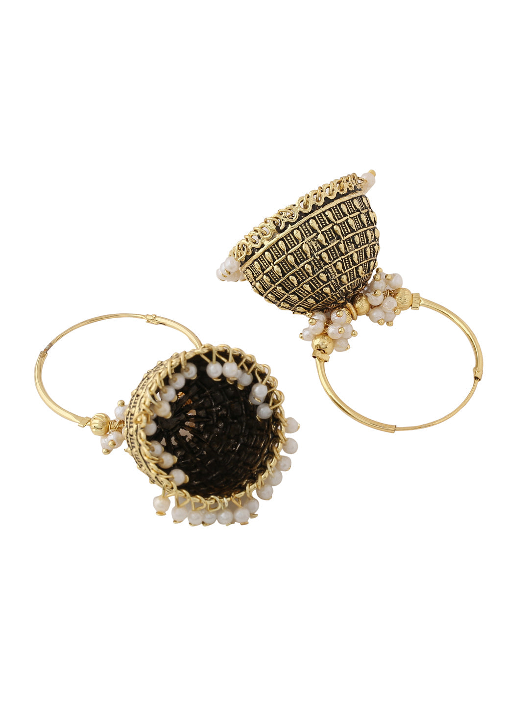 Women's Gold toned contemporary Jhumkas Earrings