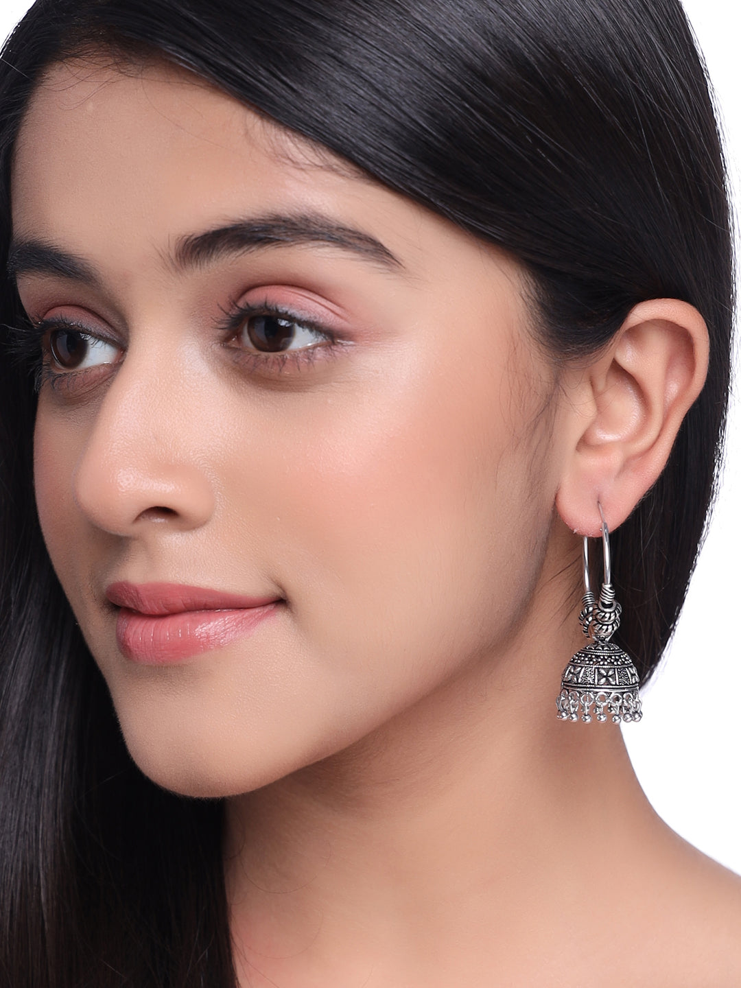 Women's Silver-Plated Contemporary Jhumkas Earrings