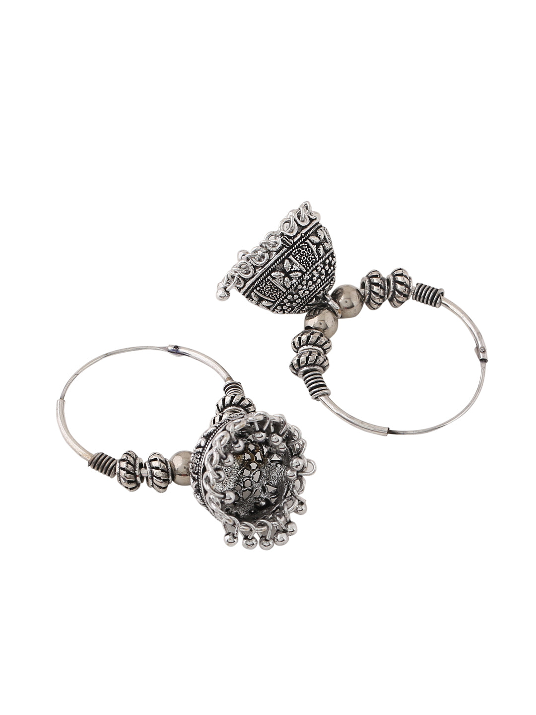 Women's Silver-Plated Contemporary Jhumkas Earrings