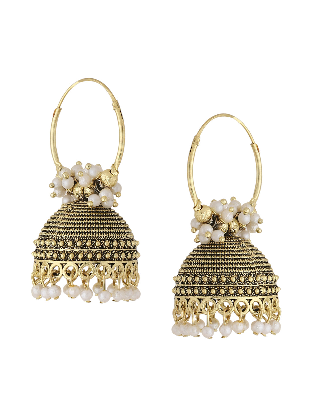 Women's Gold toned contemporary Jhumkas Earrings