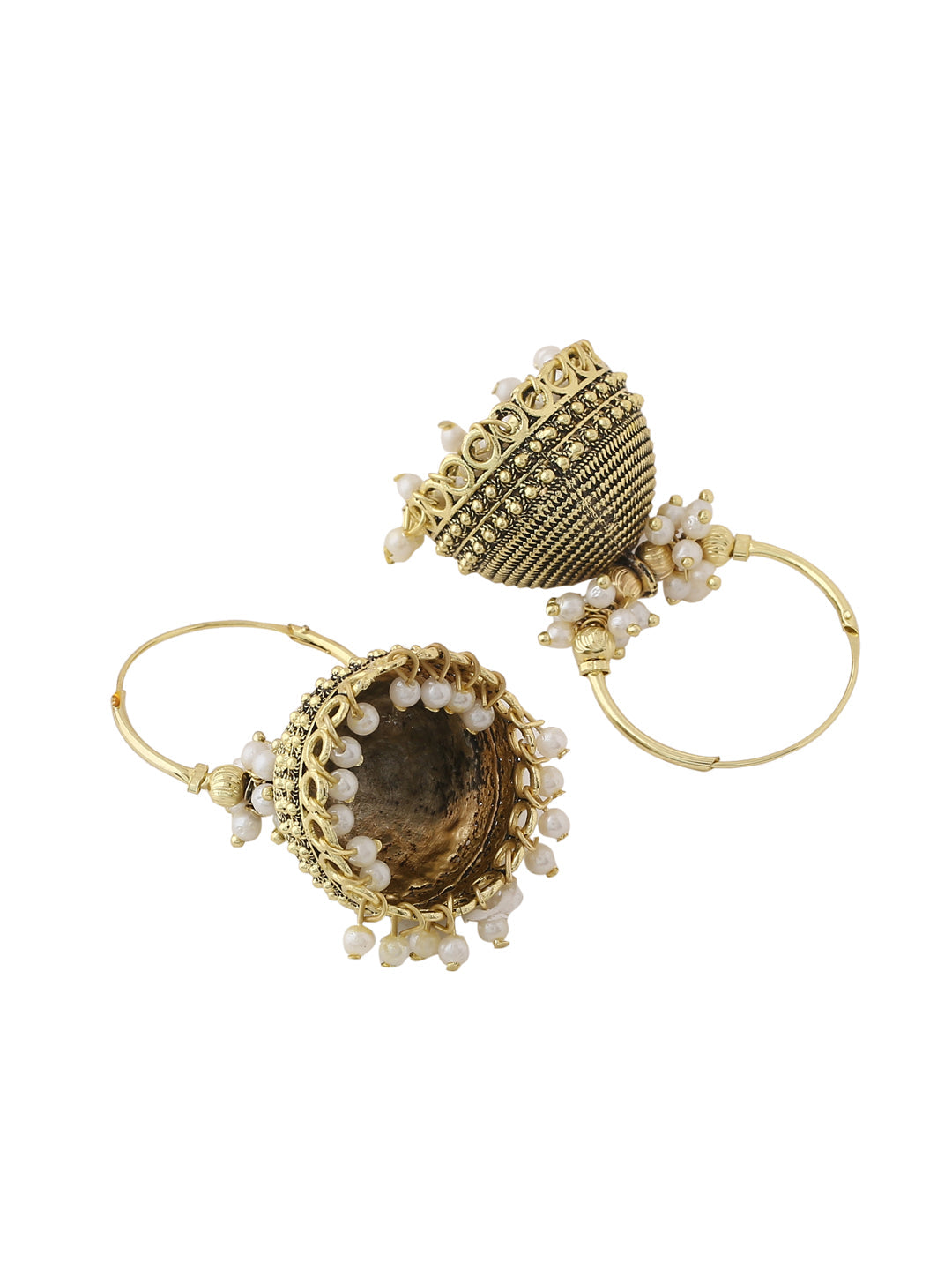 Women's Gold toned contemporary Jhumkas Earrings