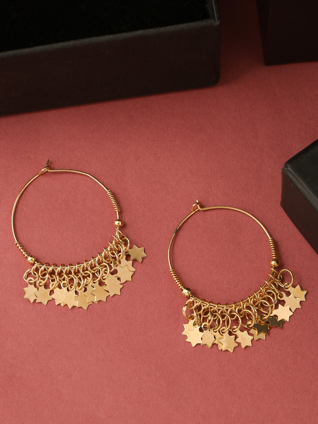Women's gold plated hoop earrings - NVR