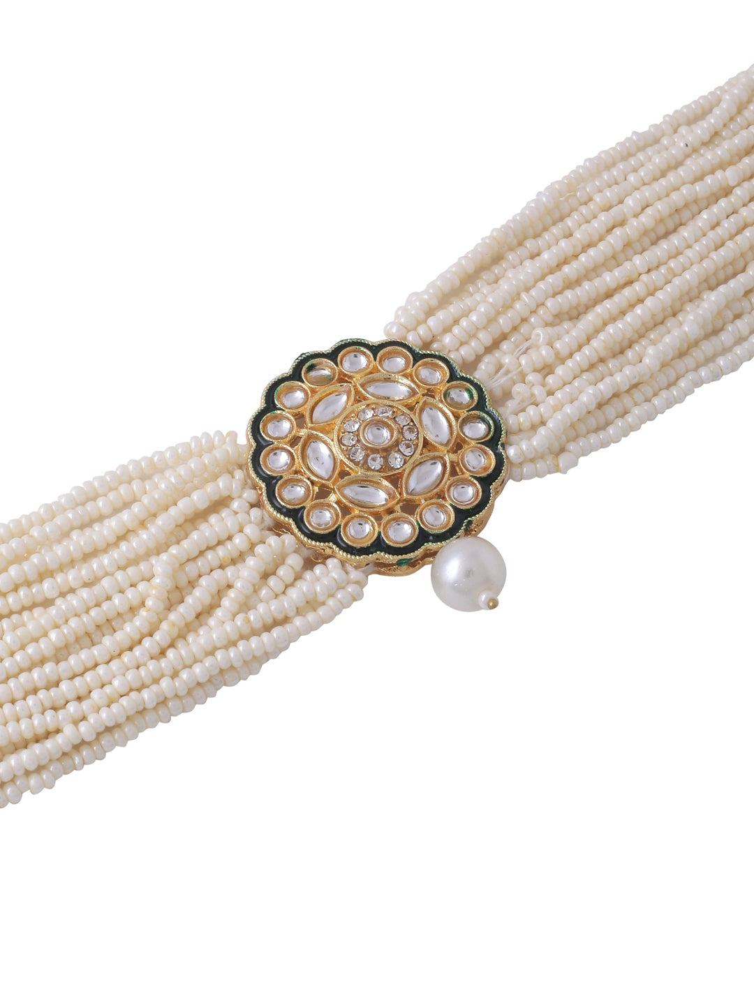 Women's Gold Plated Kundan Studded Jewellery Set