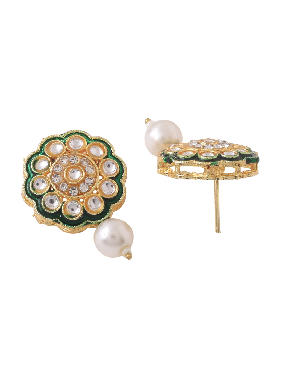 Women's Gold Plated Kundan Studded Jewellery Set