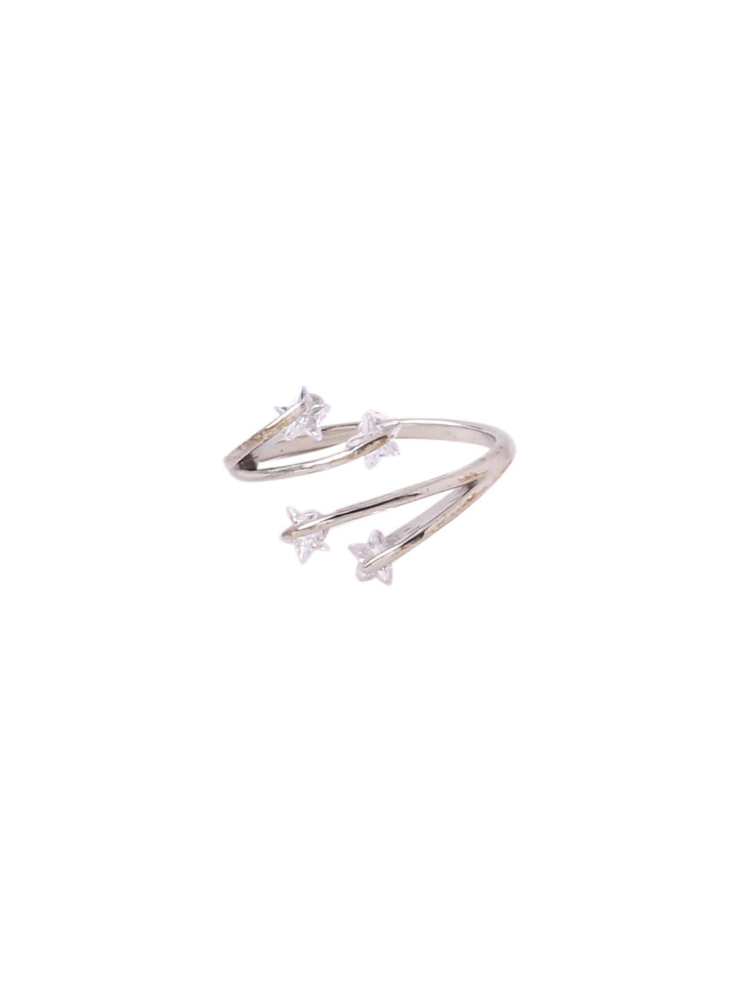 Women's Stylish Latest Silver Plated Ring with AD stones