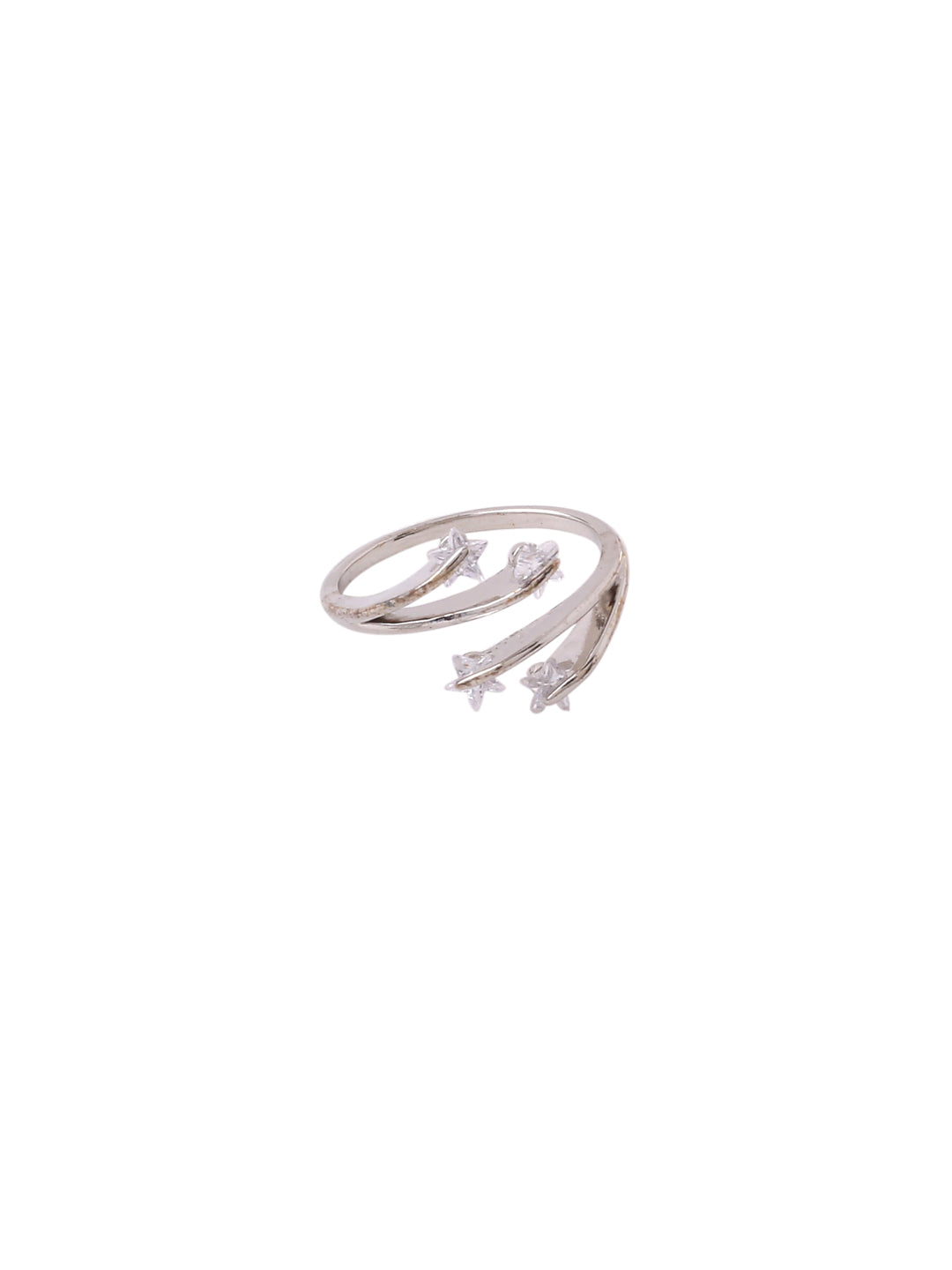 Women's Stylish Latest Silver Plated Ring with AD stones