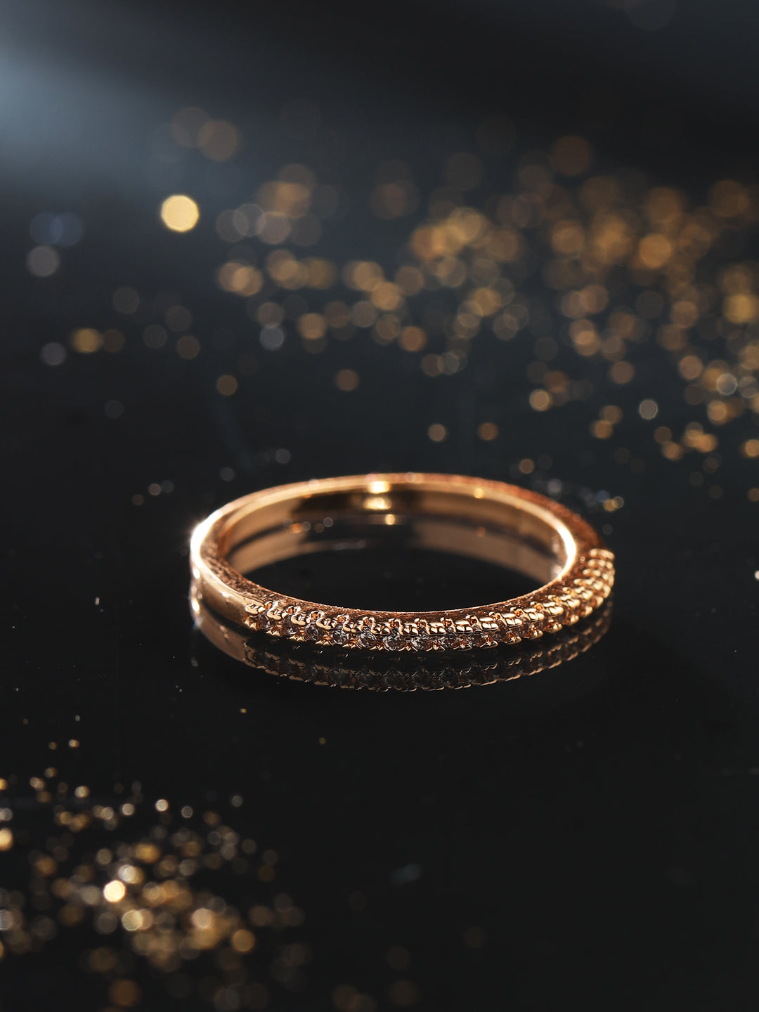 Women's Gold-Plated Stylish Ring with AD stones