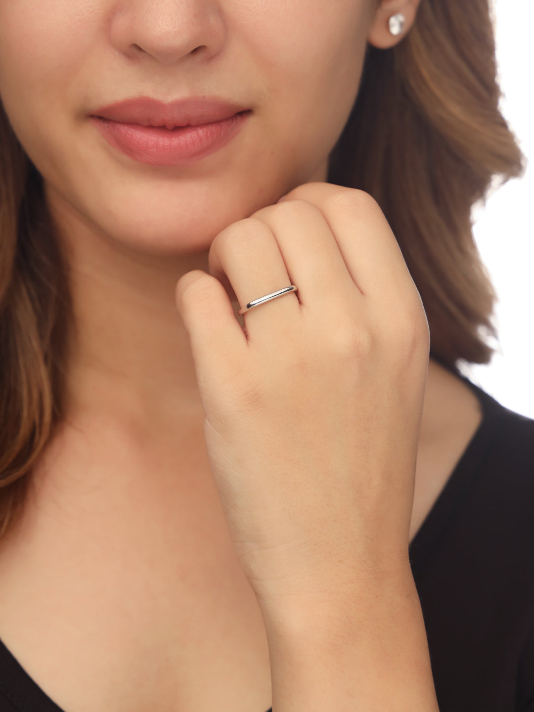 Women's Silver-Plated rectangular Stylish Ring