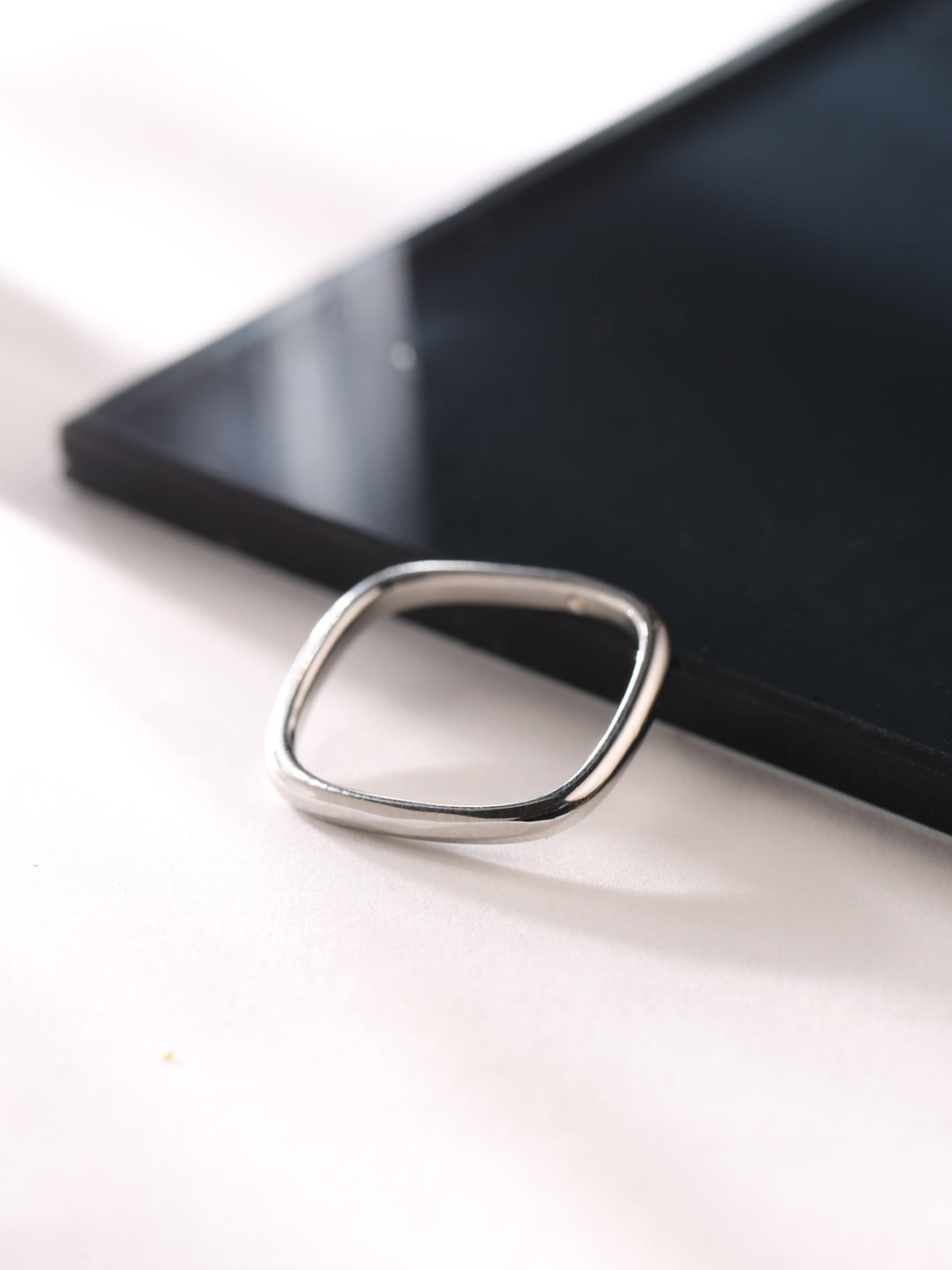 Women's Silver-Plated rectangular Stylish Ring