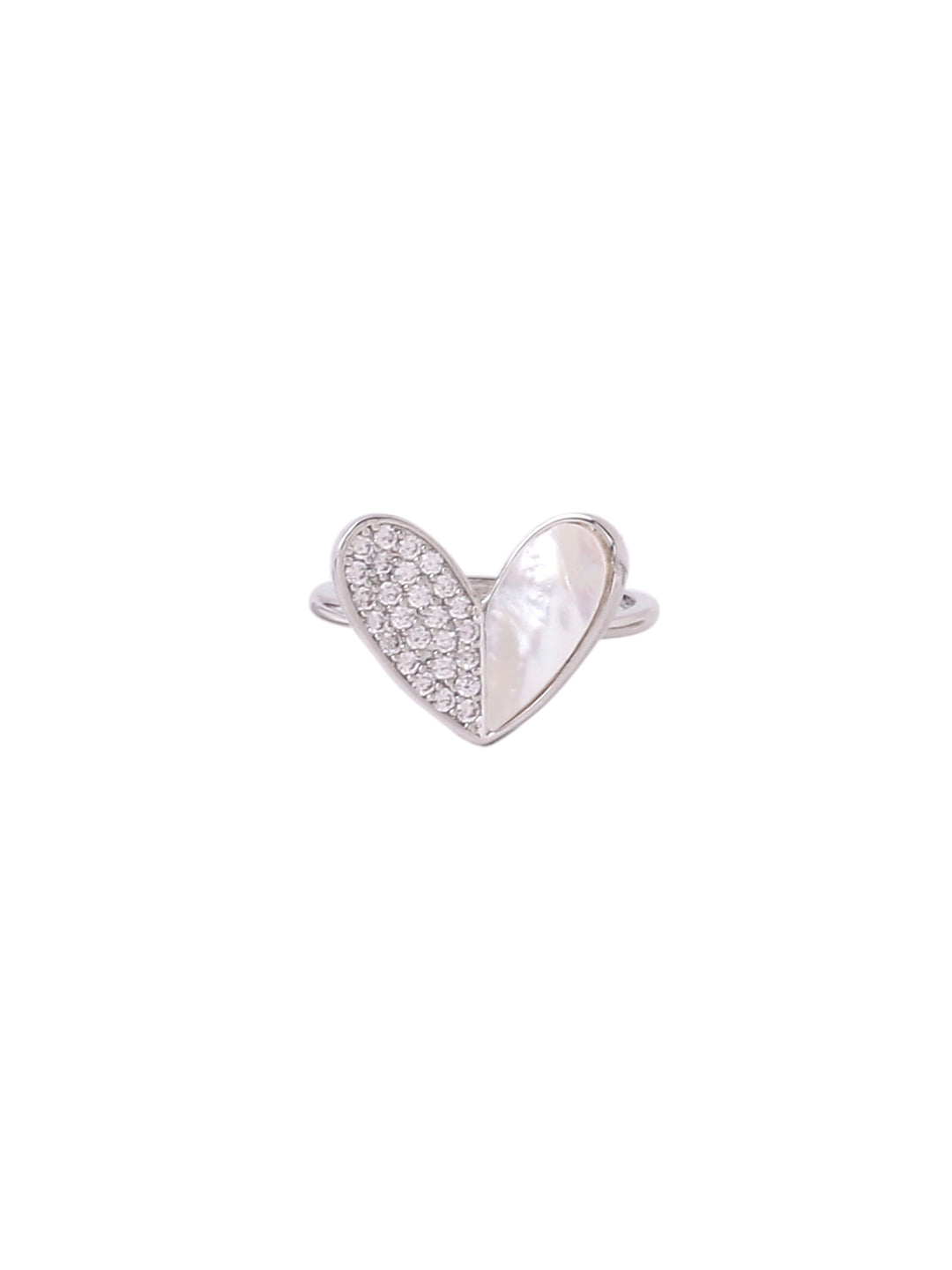 Women's Stylish Latest Silver Plated Ring with AD stones