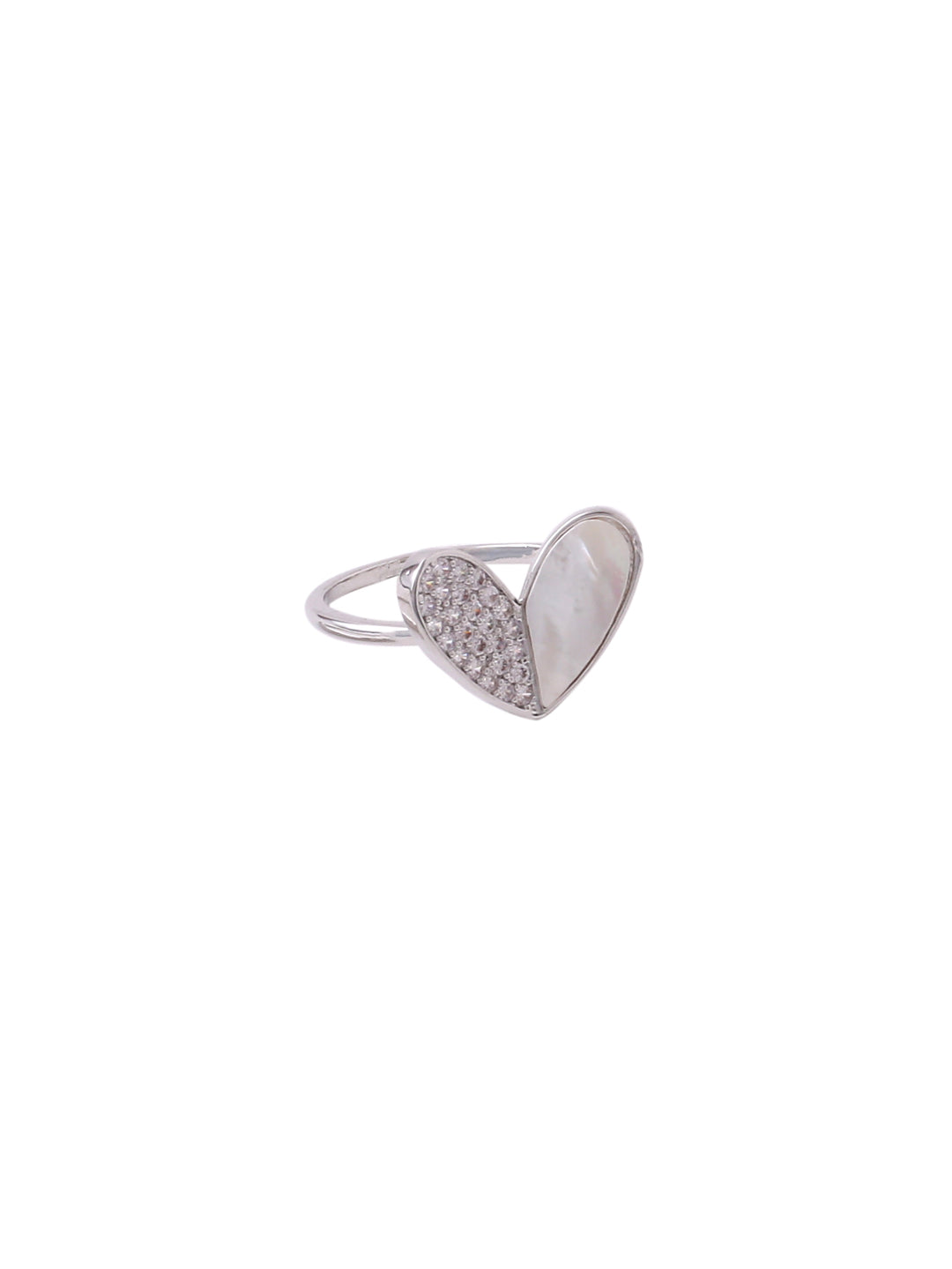 Women's Stylish Latest Silver Plated Ring with AD stones