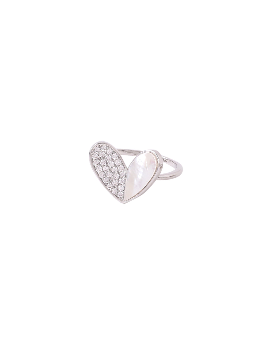 Women's Stylish Latest Silver Plated Ring with AD stones