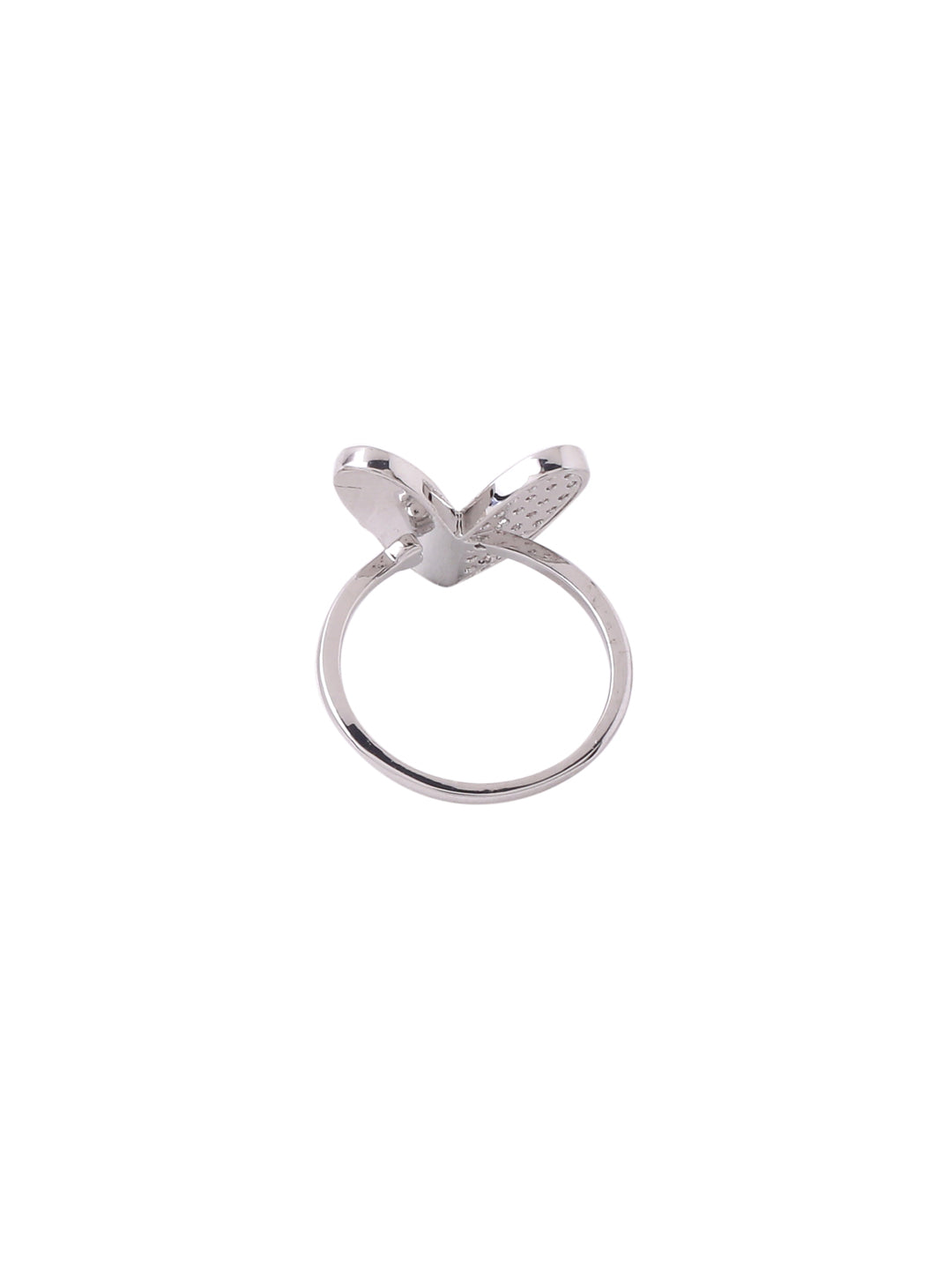 Women's Stylish Latest Silver Plated Ring with AD stones