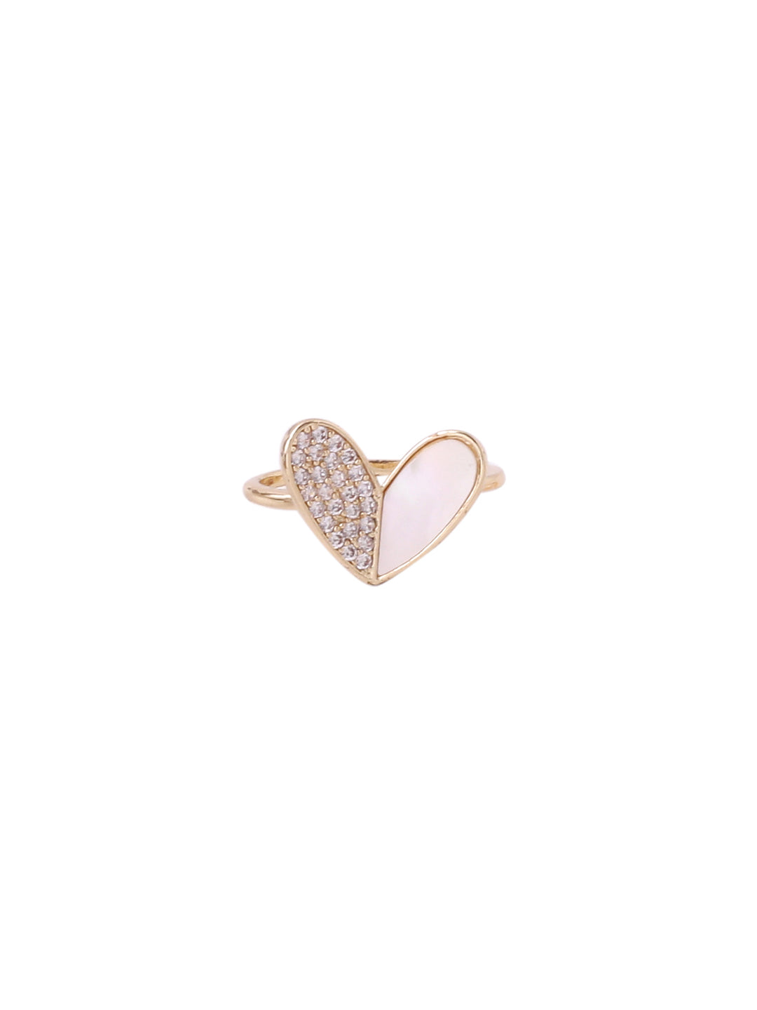Women's Gold-Plated Stylish Ring with AD stones - NVR
