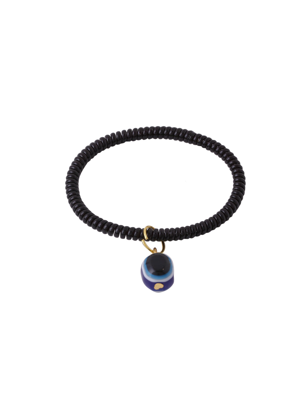 Women's black evil eye adjustable bracelet - NVR