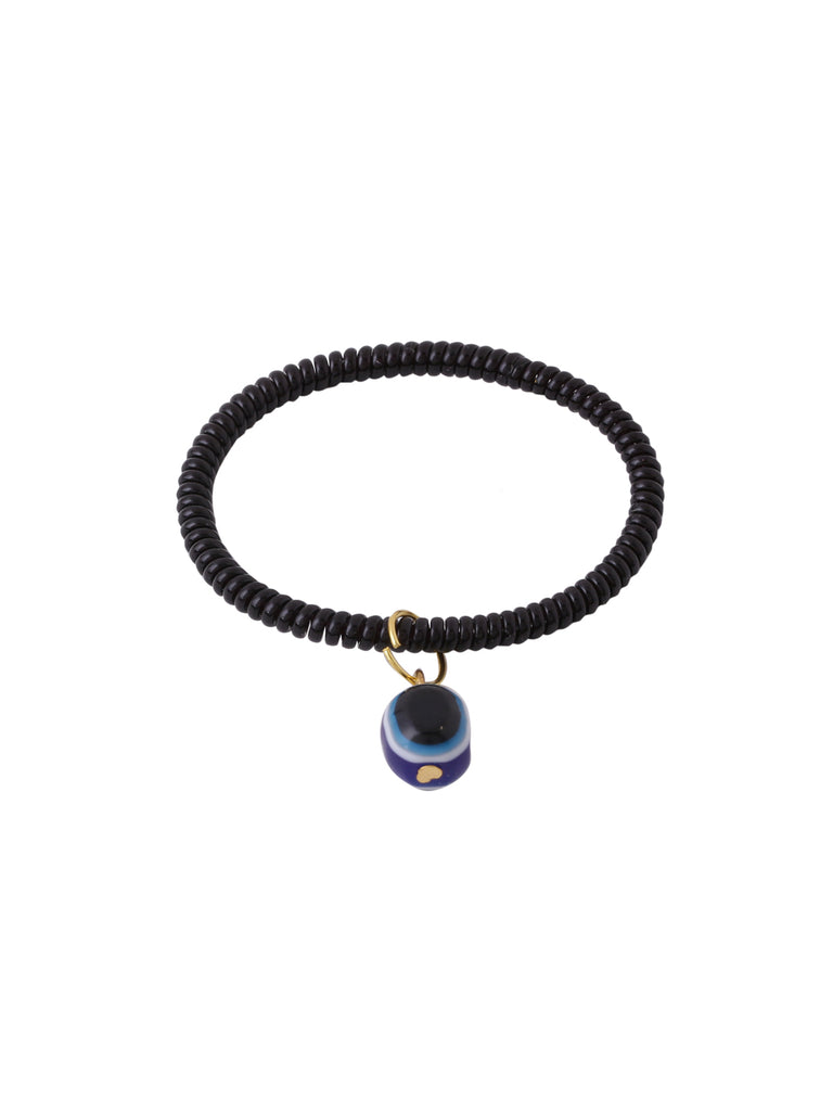 Women's black evil eye adjustable bracelet