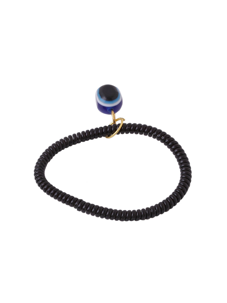 Women's black evil eye adjustable bracelet