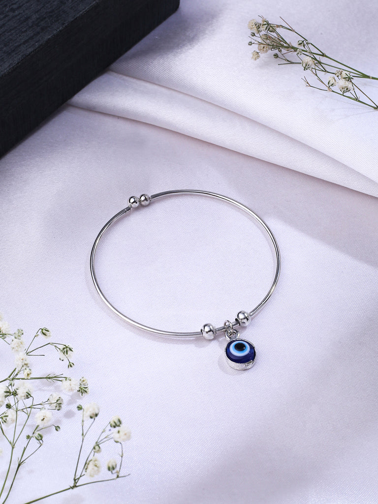 Women's Silver evil eye adjustable bracelet
