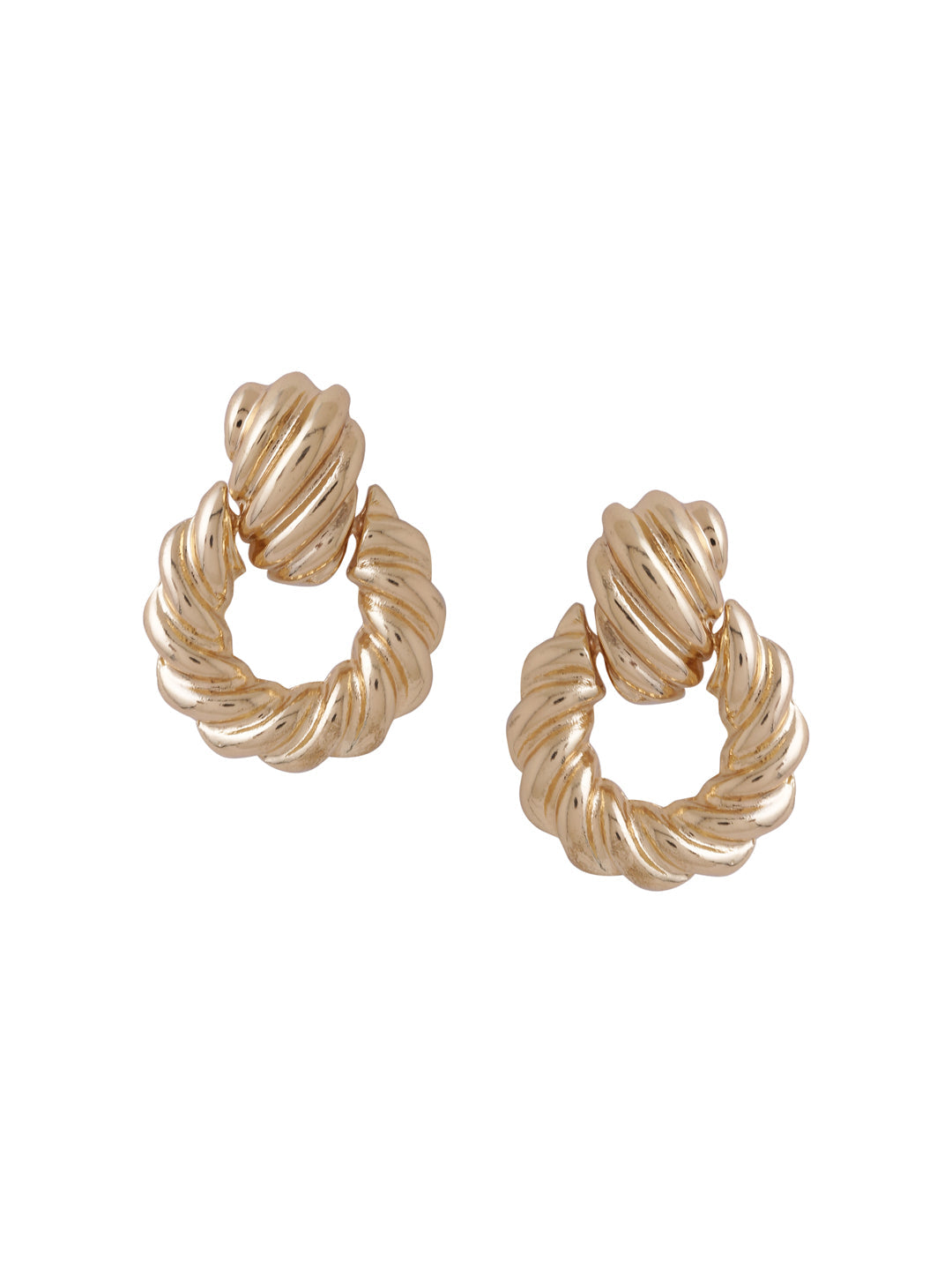 Women's Gold Toned Circular Drop Earrings
