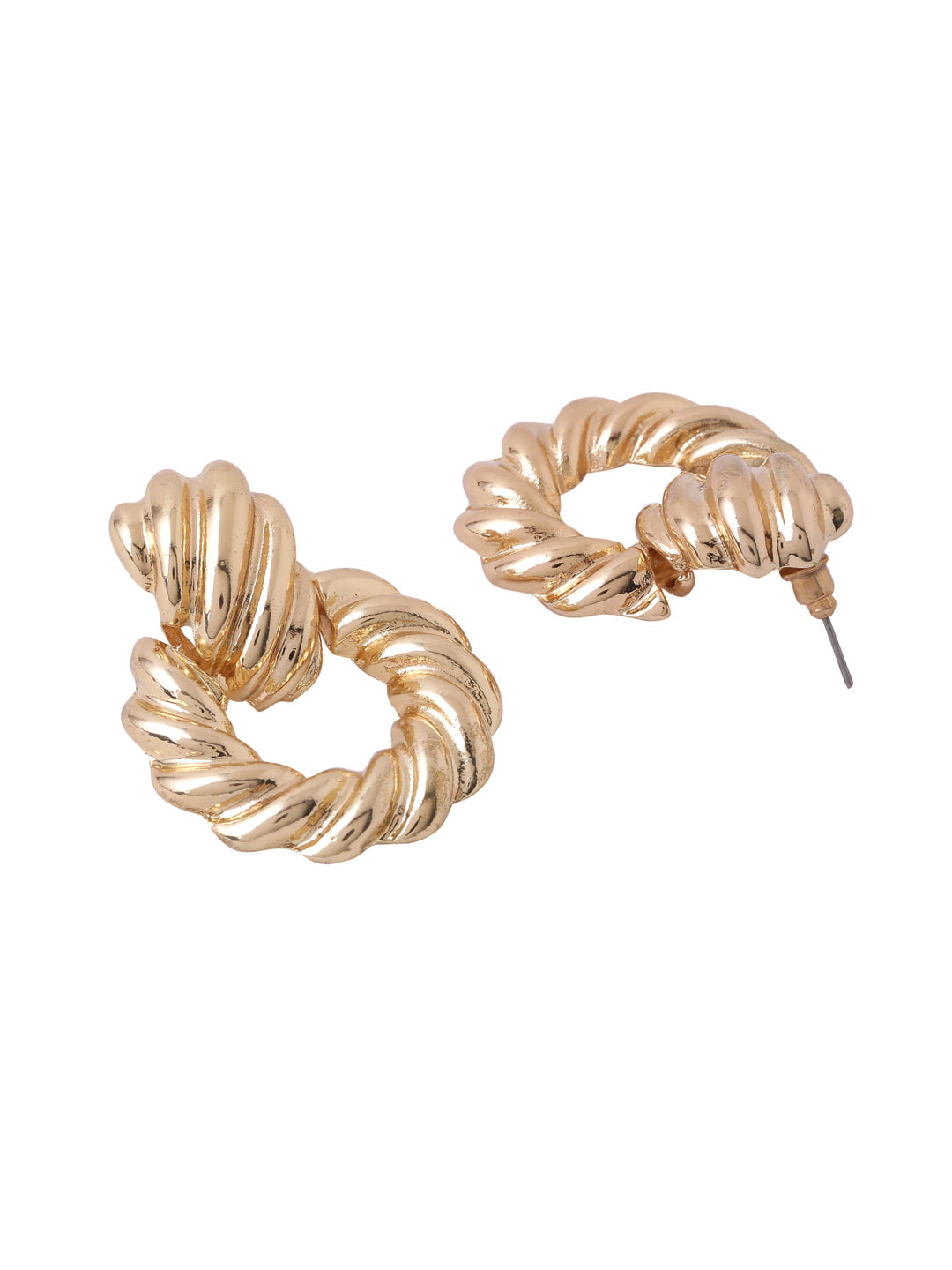 Women's Gold Toned Circular Drop Earrings