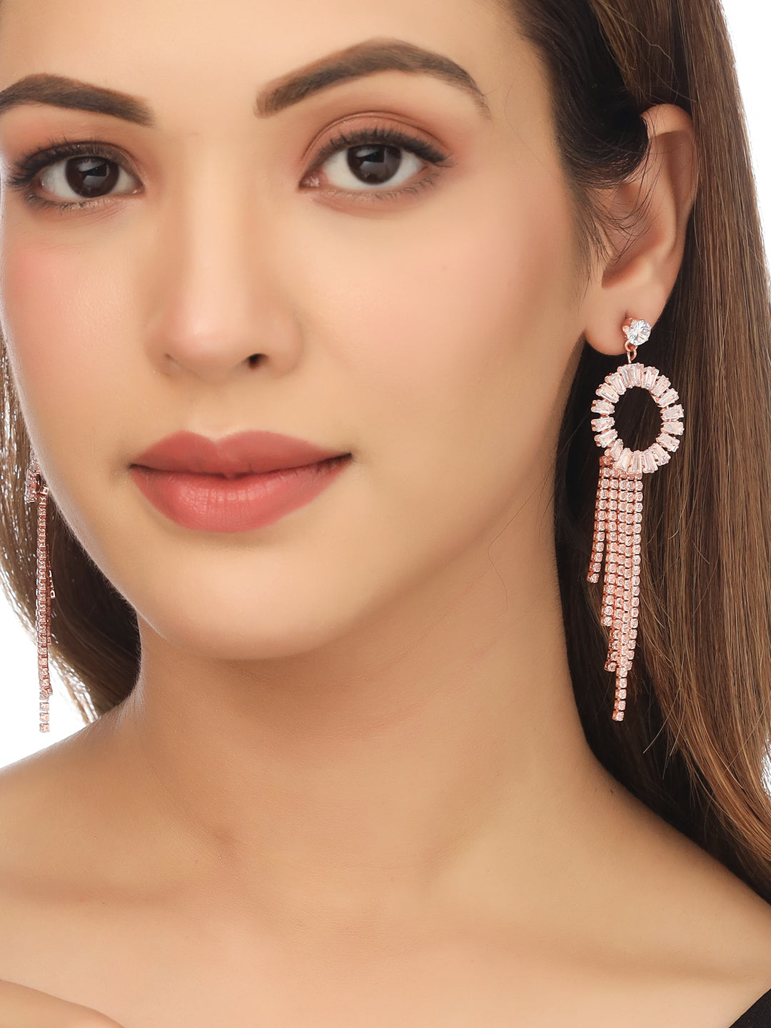 Women's Gold toned contemporary Drop Earrings - NVR