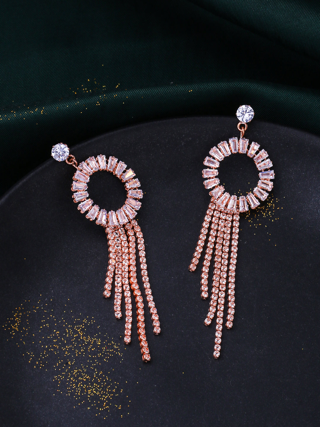 Women's Gold toned contemporary Drop Earrings