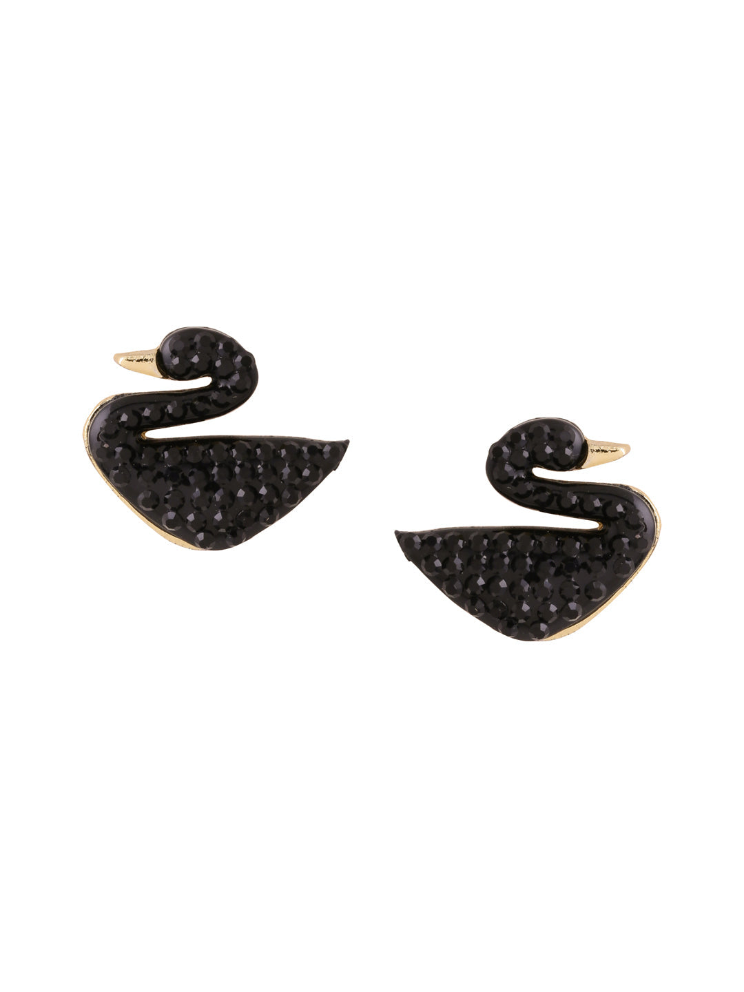 Women's Black CZ Studded Studs Earrings