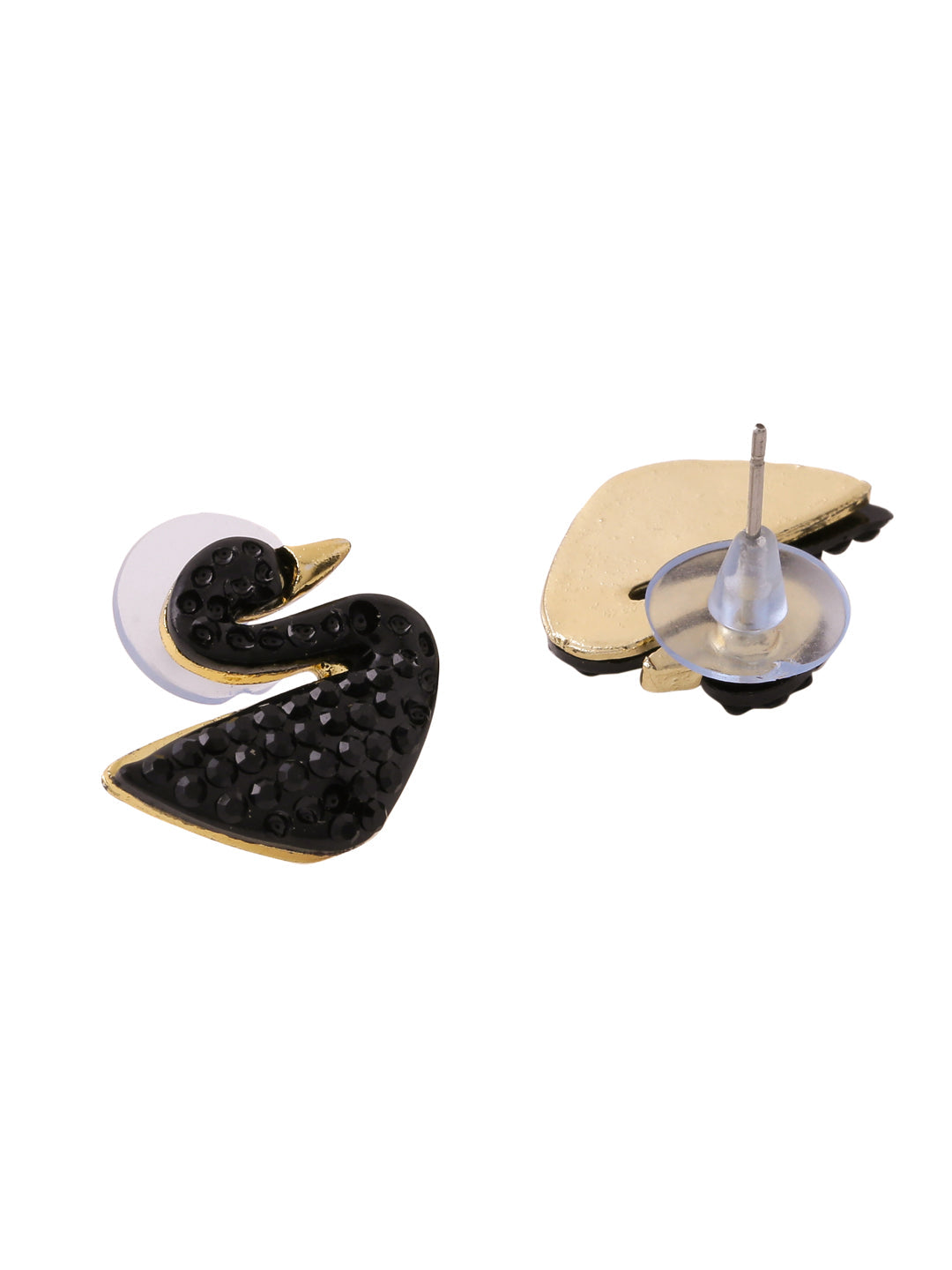 Women's Black CZ Studded Studs Earrings