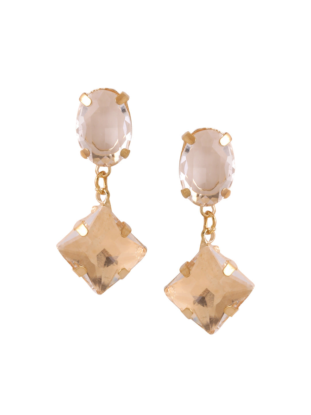 Women's Golden CZ Studded Studs Earrings