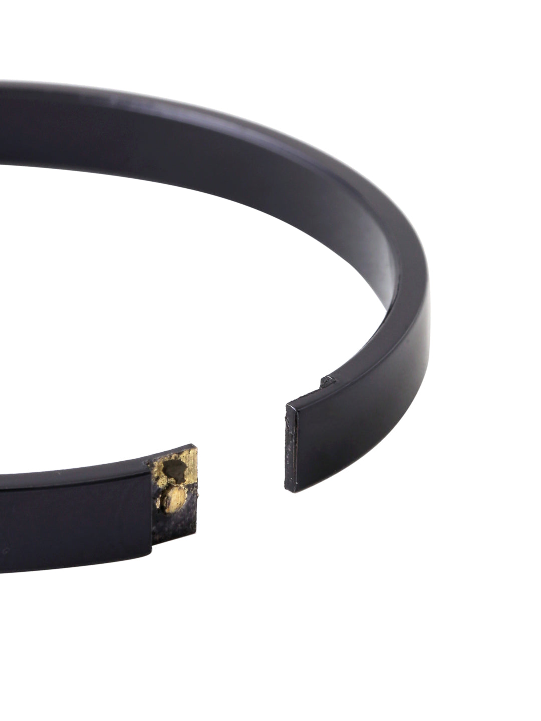 Men's Black Metal Interlock Kada Bracelet