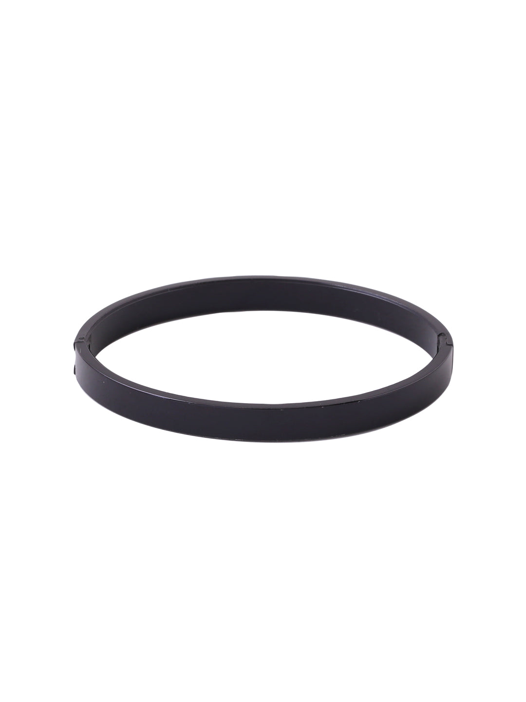Men's Black Metal Interlock Kada Bracelet