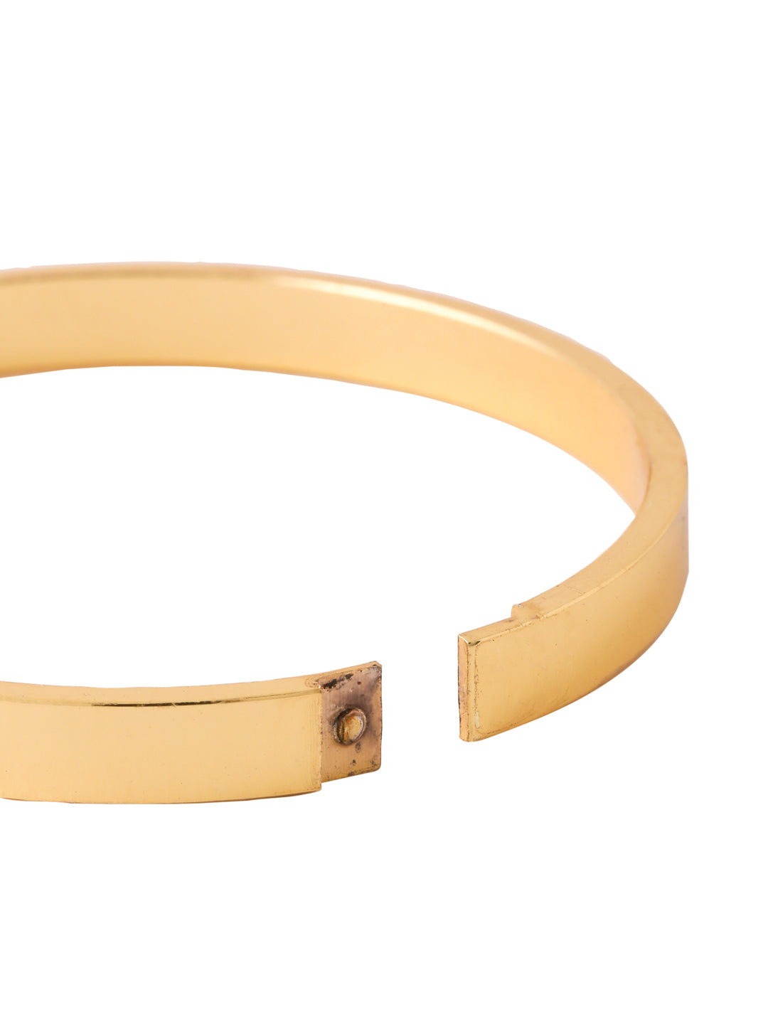 Men's Gold Metal Interlock Kada Bracelet