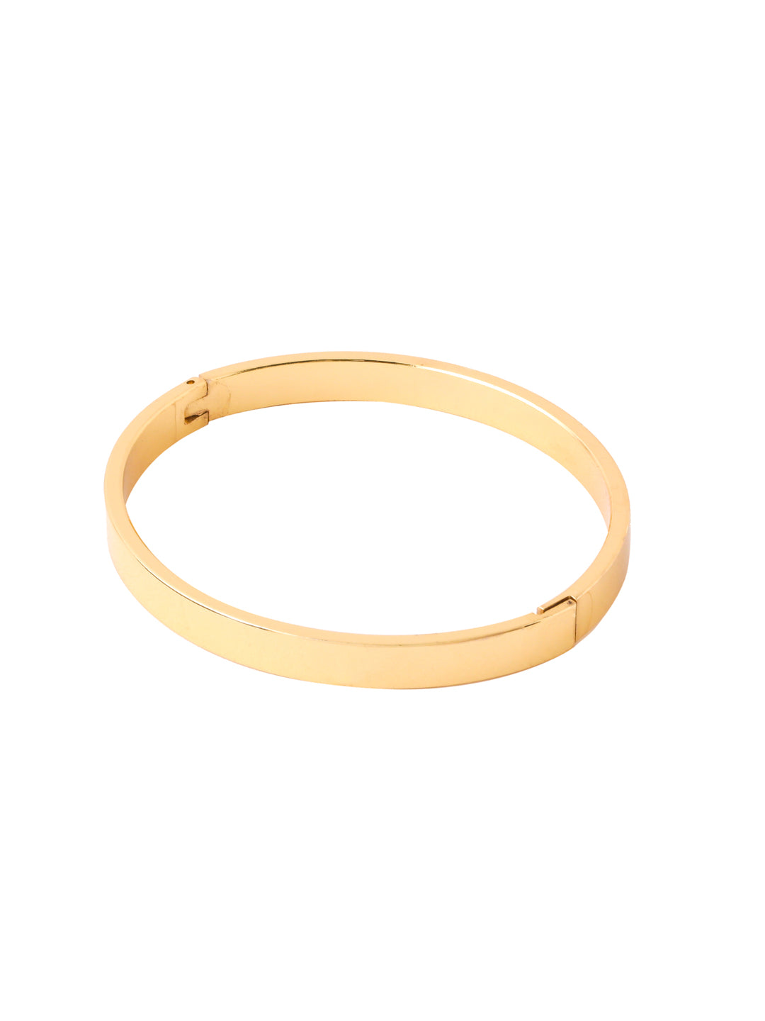 Men's Gold Metal Interlock Kada Bracelet - NVR