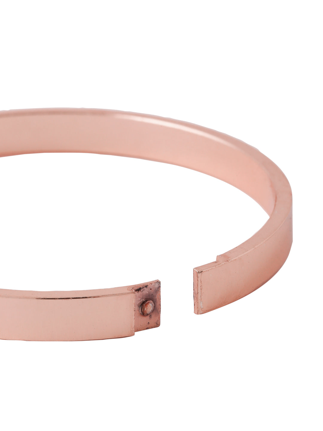Men's Rose Gold Metal Interlock Kada Bracelet