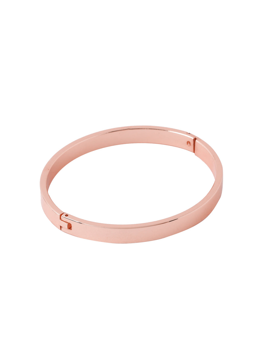 Men's Rose Gold Metal Interlock Kada Bracelet