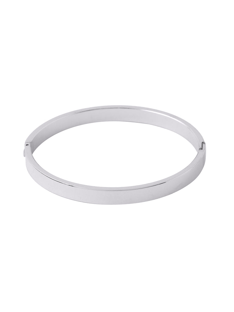 Men's Silver Metal Interlock Kada Bracelet