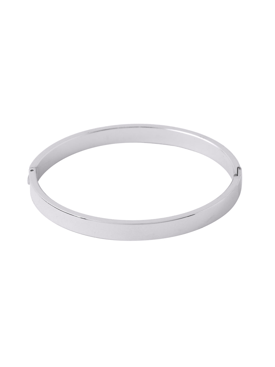 Men's Silver Metal Interlock Kada Bracelet