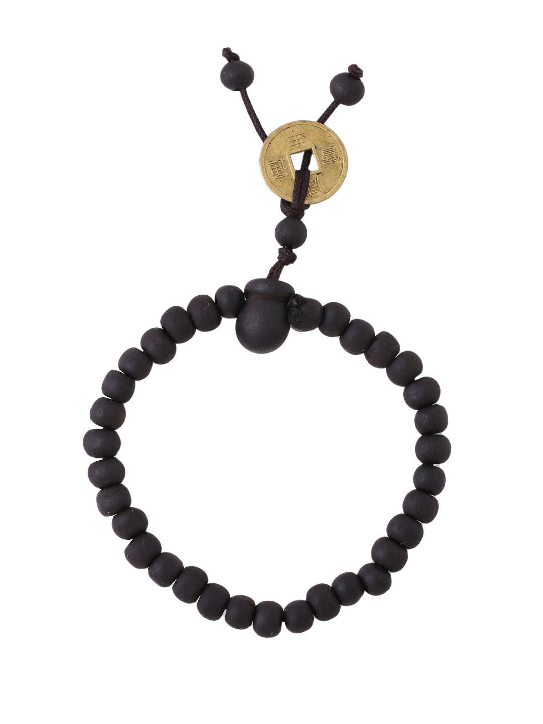 Men's Black Beaded Adjustable Braclet