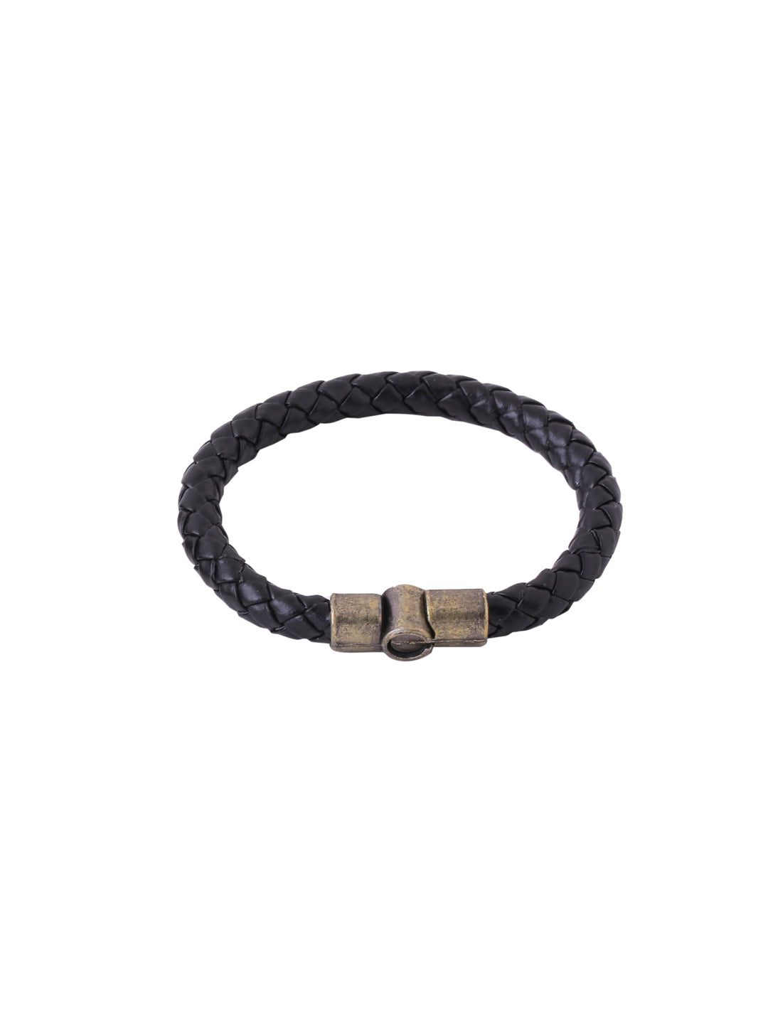 Men's Black leather bracelet