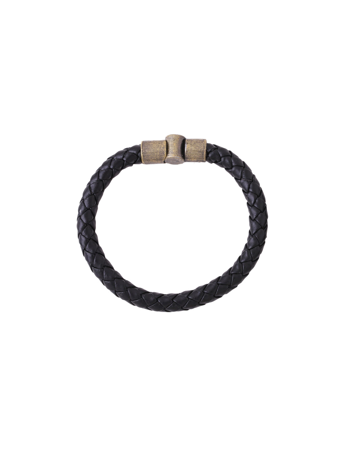 Men's Black leather bracelet - NVR