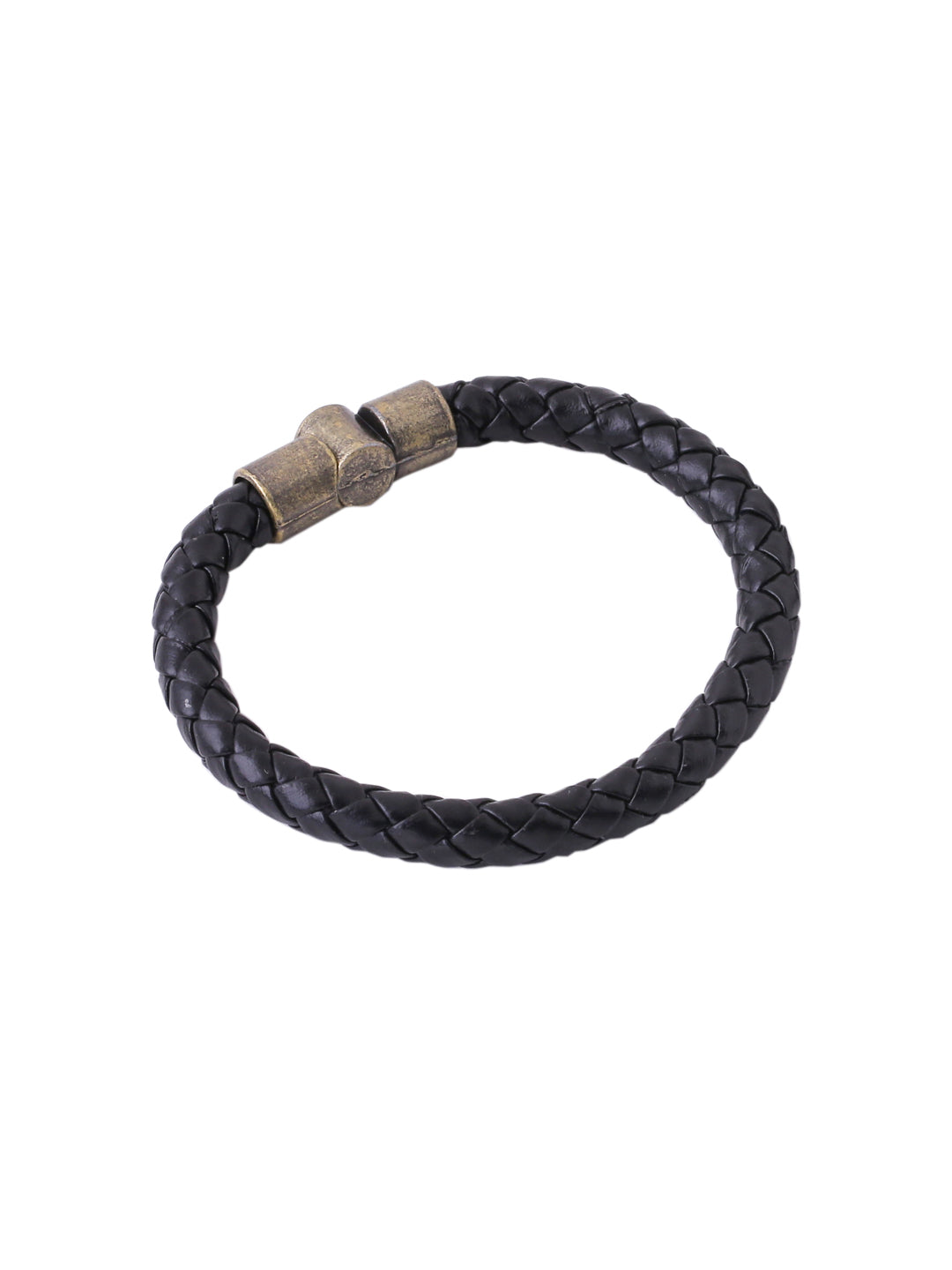 Men's Black leather bracelet - NVR
