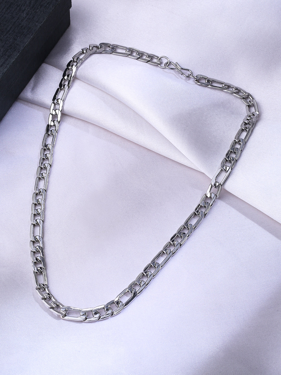 Men's Rhodium-Plated Stainless Steel Bohemian Chain