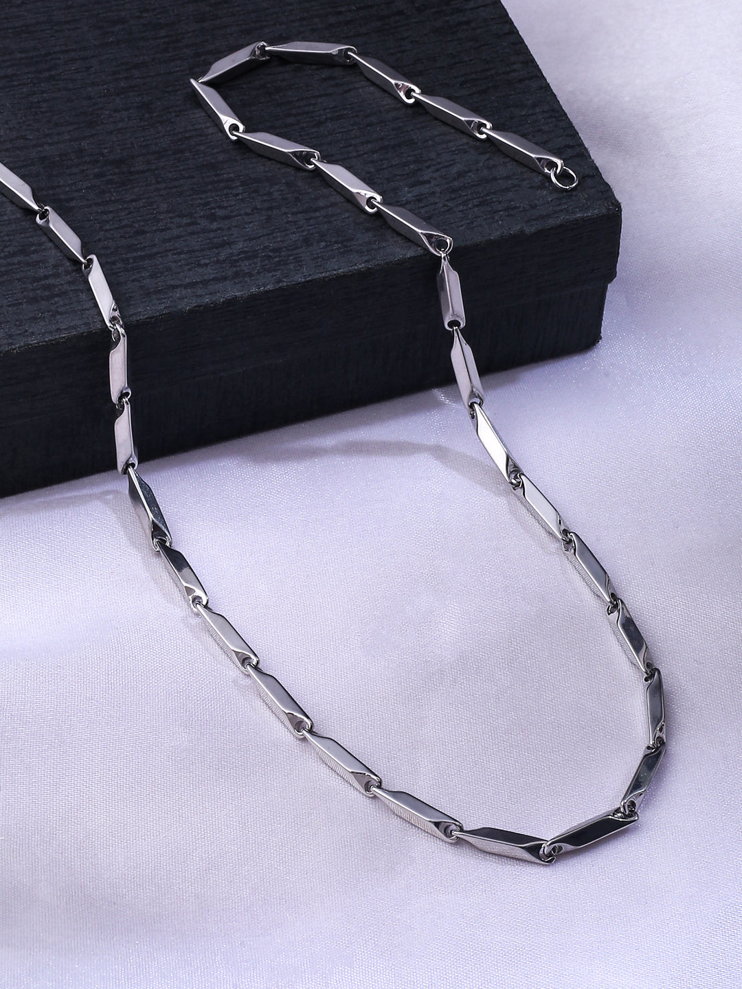 Men's Rhodium-Plated Stainless Steel Bohemian Chain - NVR