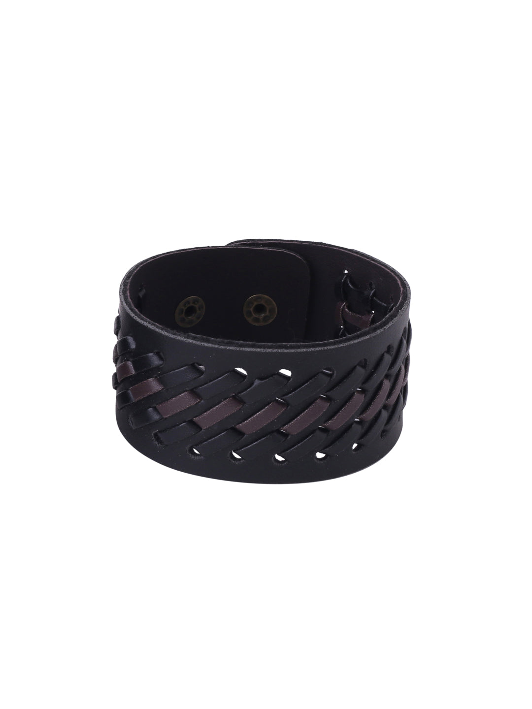 Men's Black leather bracelet